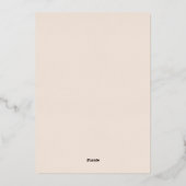 ボホレオパレドレディ熱帯フローラガールベビーシャワー 箔招待状 (裏面)