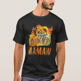 ボホレオパードパンプキンズマモー紅葉オータムタ Tシャツ