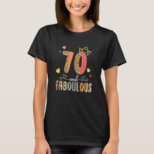 ボホレオパード70歳、素晴らしい70歳の誕生日 Tシャツ (正面)