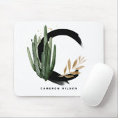 ボホレターCモノグラム水彩トロピカルサボテン マウスパッド (マウス)