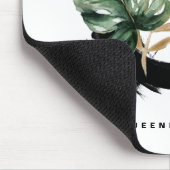 ボホレターQモノグラム熱帯モンステラ葉 マウスパッド (コーナー)