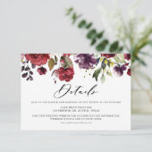 ボホレッドとパープルの水彩花詳細 エンクロージャーカード (スタンド正面)
