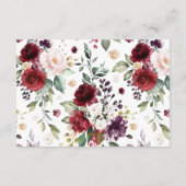 ボホレッドとパープルの水彩花詳細 エンクロージャーカード (裏面)