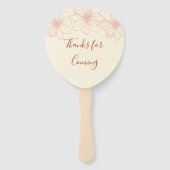 ボホレッドとベージュの中国のフローラ結婚ズ ハンドファン (裏面)