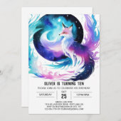 ボホレッドキツネアドベンチャー誕生日 招待状 (正面/裏面)