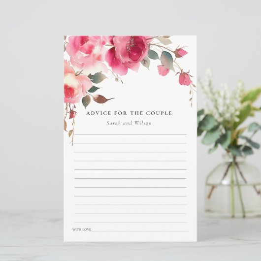 ボホレッドピンクローズフラワーズウェディングシャワーアドバイス (スタンド正面)