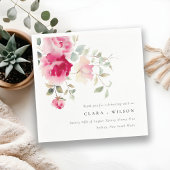 ボホレッドピンクローズフラワーズウォーター結婚カラー スタンダードカクテルナプキン