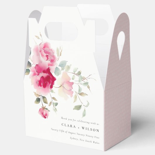 ボホレッドピンクローズフラワーズウォーター結婚カラー フェイバーボックス (オープン)