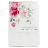 ボホレッドピンクローズフラワーズウォーター結婚カラー ミディアムペーパーバッグ (裏面)