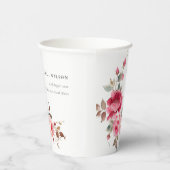 ボホレッドピンクローズフラワーズウォーター結婚カラー 紙コップ (右)