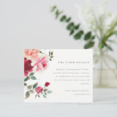 ボホレッドピンクローズ結婚花詳細 エンクロージャーカード (スタンド正面)