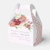 ボホレッドピンク白バラの花モダン フェイバーボックス (正面サイド)