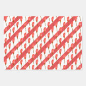 ボホレッドフローラ水彩 ラッピングペーパーシート (正面)