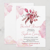 ボホレッドベリー&グリーンリーホワイトブライダルシャワー 招待状 (正面/裏面)