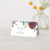 ボホレッドモダンローズ春の結婚式 プレイスカード (裏面)