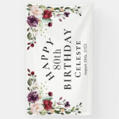 ボホレッド赤面とパープル80th誕生日パーティー 横断幕 (縦)