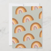 ボホレトロなテラコッタ虹の月のベビーシャワー 招待状 (裏面)