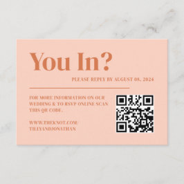 ボホレトロなピーチオレンジの結婚式ウェブサイト エンクロージャーカード