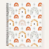 ボホレトロなレインボーラインアートムーンスター ノートブック (正面)
