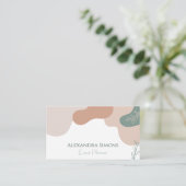 ボホレトロウェーブベージュグリーン 名刺 (スタンド正面)