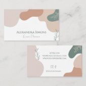 ボホレトロウェーブベージュグリーン 名刺 (正面/裏面)