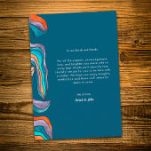 ボホレトロオレンジとブルータイポグラフィの波線 サンキューカード