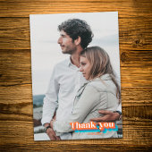 ボホレトロオレンジとブルータイポグラフィの波線 サンキューカード