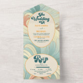 ボホレトロカラフルフローラ結婚ズ オールインワン招待状 (内側)