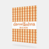 ボホレトロカラフルGroovy Wavy結婚's アクリルサイン (傾斜)