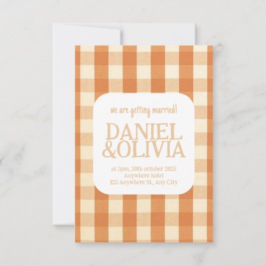 ボホレトロカラフルGroovy Wavy結婚's セーブザデート (裏面)