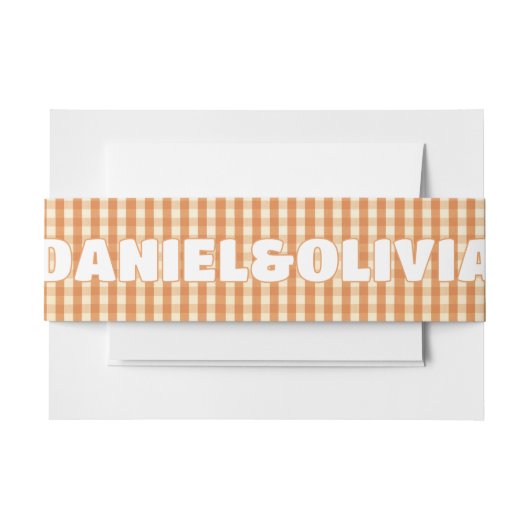 ボホレトロカラフルGroovy Wavy結婚's 招待状ベリーバンド (正面例)