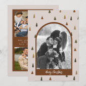 ボホレトロクリスマスツリーアーチホリデーカード 招待状 (正面/裏面)