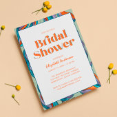 ボホレトログリーンタイポグラフィウェーブライダルシャワー 招待状