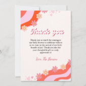 ボホレトログルービーデイジーベビーシャワーサンキューカード 案内状 (正面)