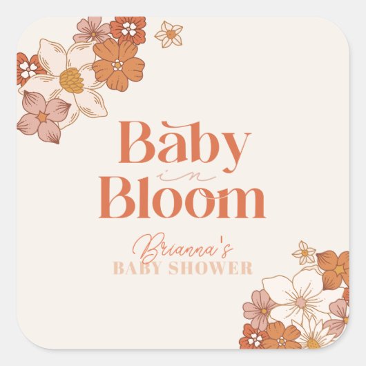 ボホレトログルービーフローラベビーシャワー スクエアシール (正面)