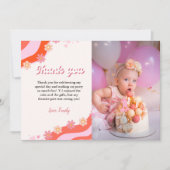 ボホレトログルーヴィーデイジー誕生日サンキューカード 案内状 (正面)