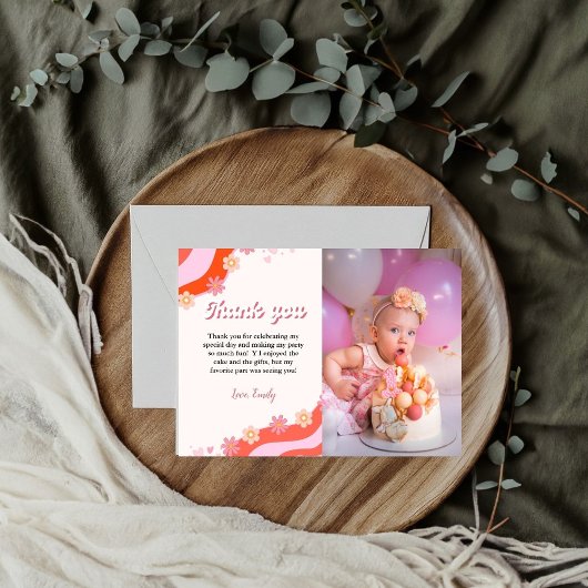 ボホレトログルーヴィーデイジー誕生日サンキューカード 案内状