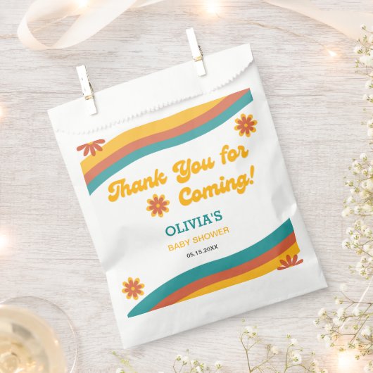 ボホレトロサンシャインサンシャインサンキューベイビーシャワー フェイバーバッグ (クリップ留めされた状態)