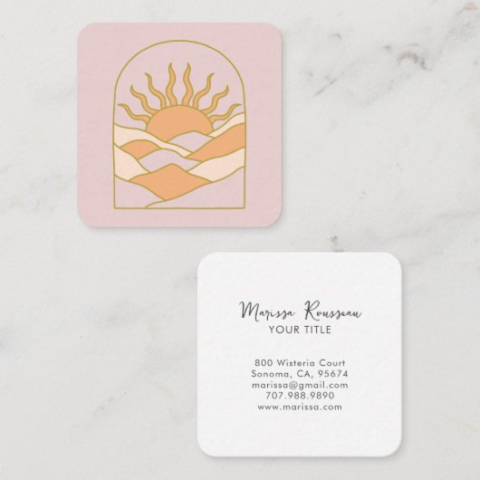 ボホレトロサンライズマウンテンズ スクエア名刺 (正面/裏面)