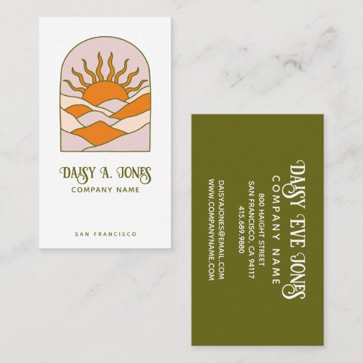 ボホレトロサンライズ 名刺 (正面/裏面)