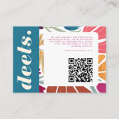 ボホレトロシックカラフルフローラ結婚ズ詳細 エンクロージャーカード (正面)