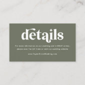 ボホレトロセージ結婚グリーンのウェブサイト エンクロージャーカード (正面)