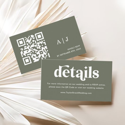 ボホレトロセージ結婚グリーンのウェブサイト エンクロージャーカード