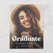 ボホレトロタイポグラフィ写真卒業 案内ポストカード (正面)