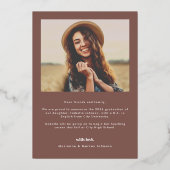 ボホレトロタイポグラフィ写真卒業 箔招待状 (裏面)