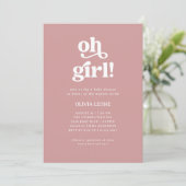 ボホレトロダスティバラ | Oh Girl Baby Shower 招待状 (スタンド正面)