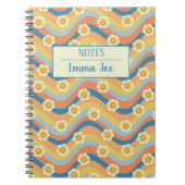 ボホレトロデイジーパーソナライズされた花名付き ノートブック (正面)