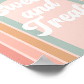 ボホレトロデイジー誕生日スイーツアンドトリートサイン ポスター (角)