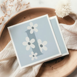 ボホレトロデイジー1stグルーヴィブルー誕生日 スタンダードカクテルナプキン