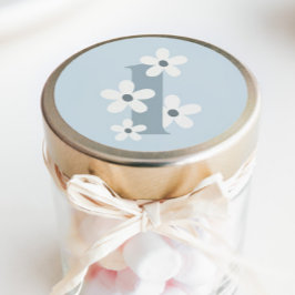 ボホレトロデイジー1stブルーグルーヴィー誕生日 ラウンドシール